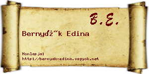Bernyák Edina névjegykártya